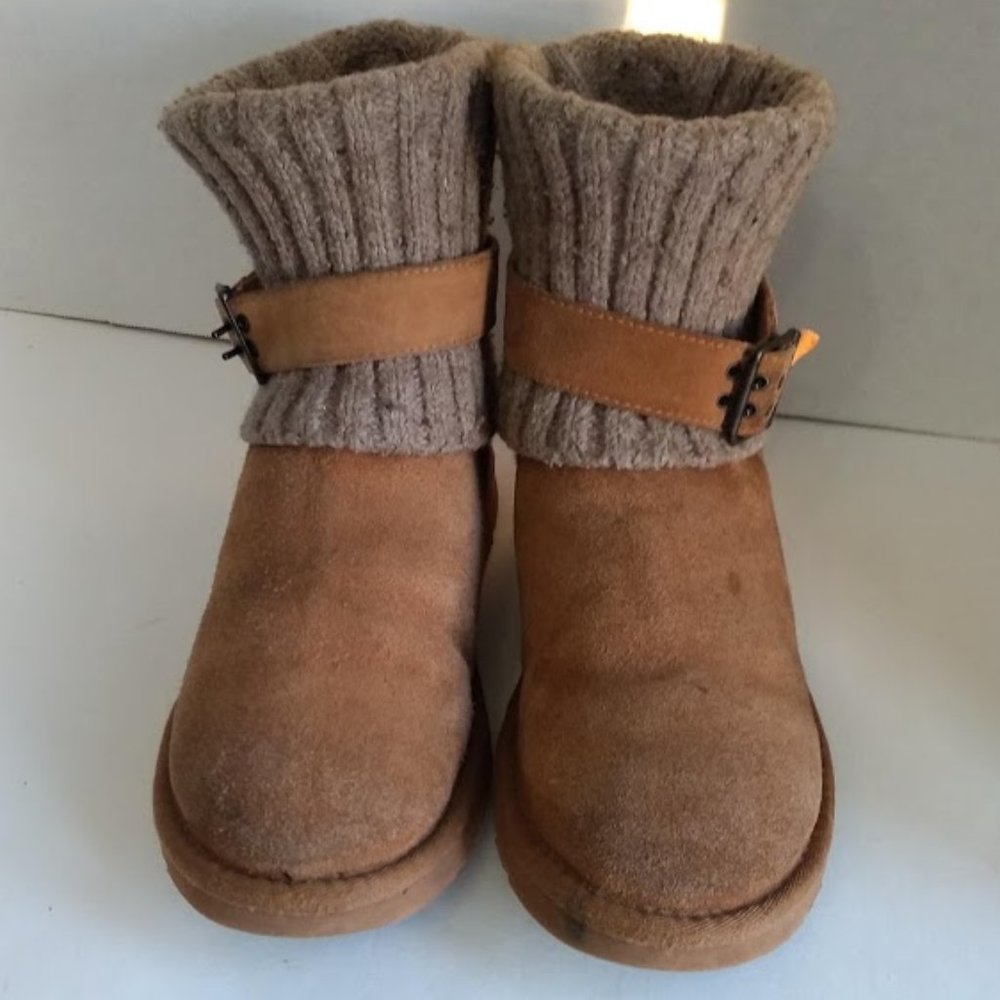 UGG Cambridge Knit Chestnut Suede Boots Sz 7